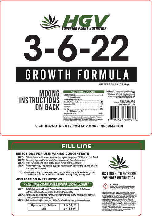 HGV Plant Nutrients Growth Formula Ready-to-Mix - 1 or 2.5 Gallon Jugs